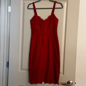 Red lace dress
